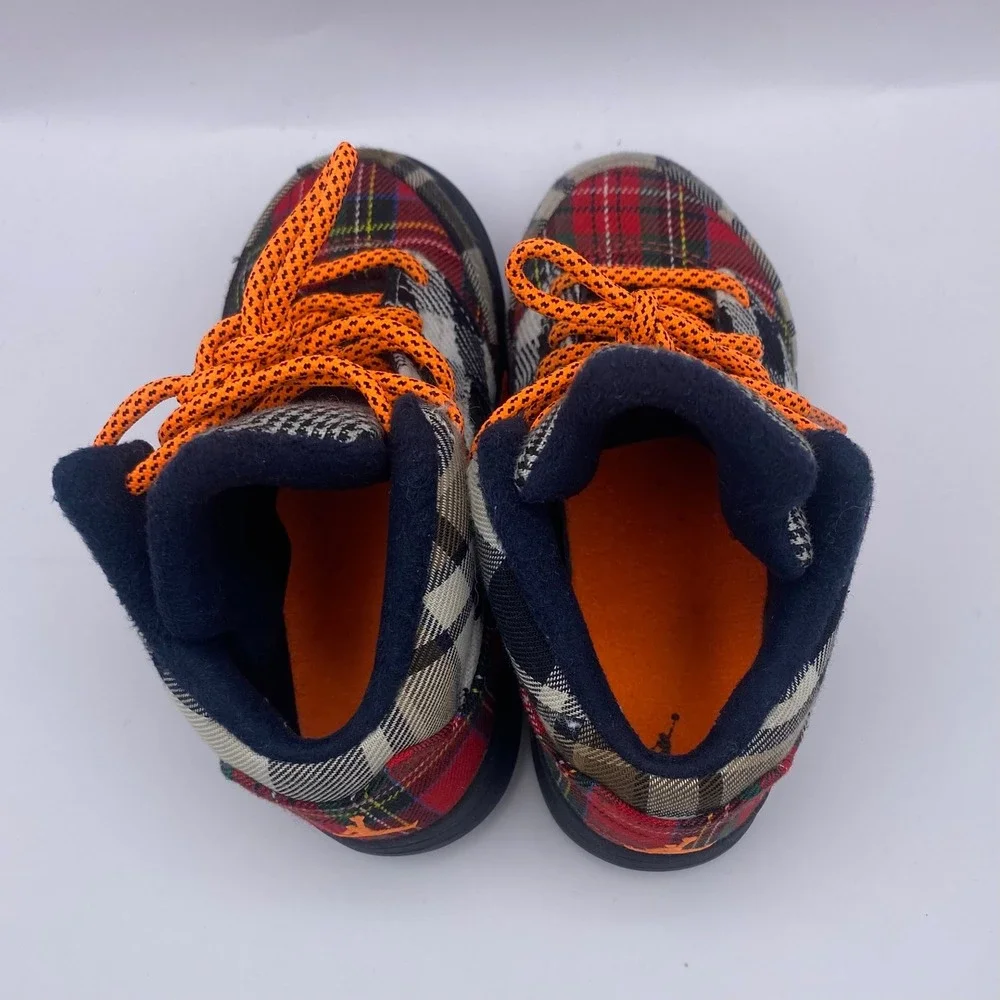 Air Jordan 5 Retro Plaid Toddler 9C Multicolor Orange Streetwear Sneakers 2023